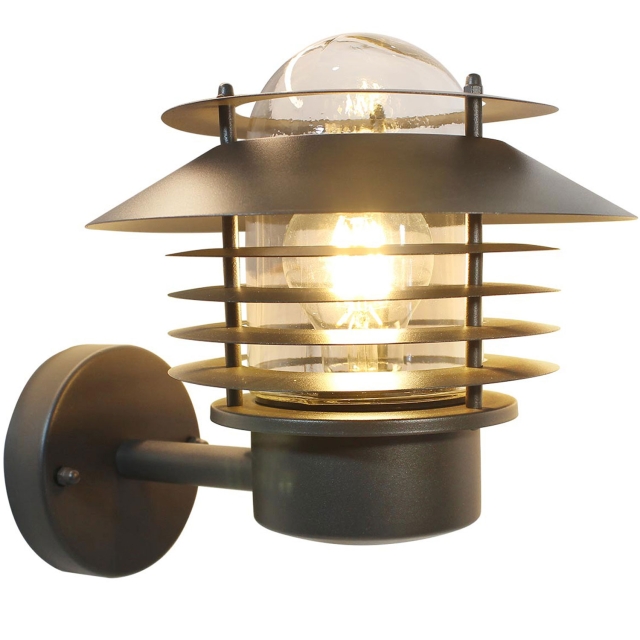 Llitt Stig Up Veggarmatur E27 sokkel IP44 Antracitt