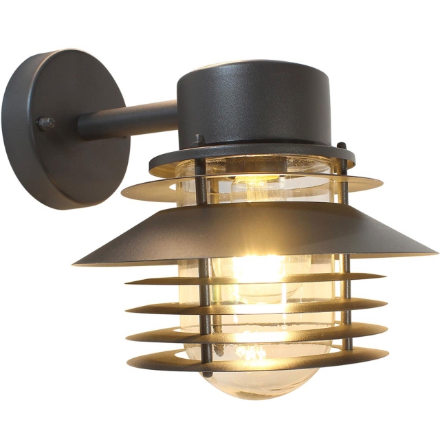 Llitt Stig Down Veggarmatur E27 sokkel IP44 Antracitt