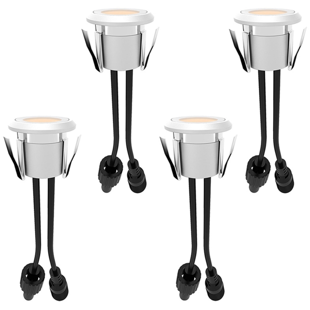 Llitt Allan Decklight-sett 4-pk inkl. strømadapter 12V 3000K 10lm IP67