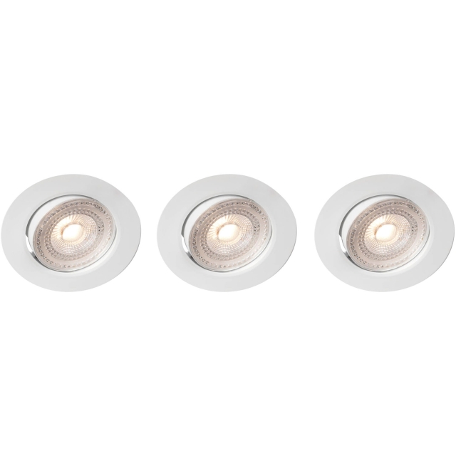 Llitt Sara 230V dimbar downlight-spotlight 3000K 400lm IP44 3-pak Hvit