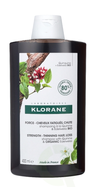Klorane Forsterkende sjampo med kinin og org. edelweiss 400 ml