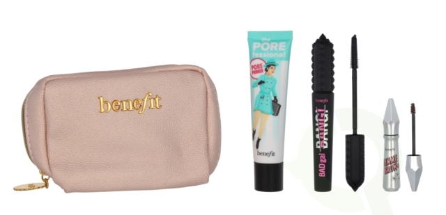 Benefit Top Trip Beauty Set 33,5 ml Porefessional Primer 22ml/Badgal Bang! Mascara 8,5gr/Gimme Brow+ #3 3gr/Pouch