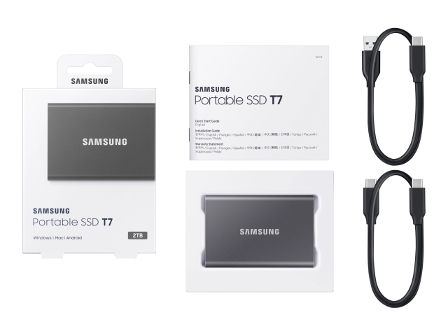 Samsung Bærbar SSD T7 SSD MU-PC2T0T 2 TB USB 3.2 Gen 2