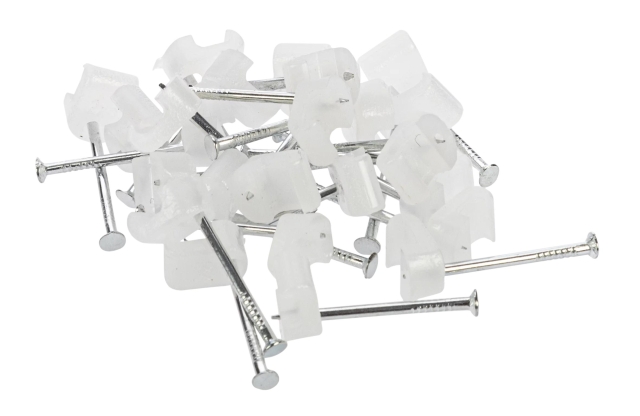 Nordic Quality Kabelklipps platt 2x4mm, Neutral, 25 st