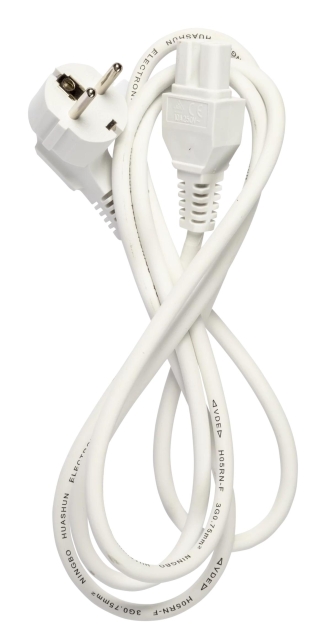 NORDIC QUALITY C15 strømkabel, 2 m, hvit