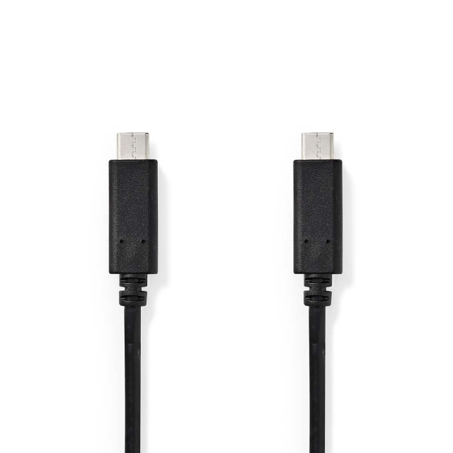 Nedis USB-kabel | USB 3.2 Gen 1 | USB-C™ Hann | USB-C™ Hann | 60 W | 4K@60Hz | 5 Gbps | Nikkel belagt | 2.00 m | Rund | PVC | Sort | Boks