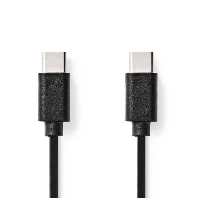 Nedis USB-kabel | USB 2.0 | USB-C™ Hann | USB-C™ Hann | 60 W | 480 Mbps | Nikkel belagt | 1.00 m | Rund | PVC | Sort | Label
