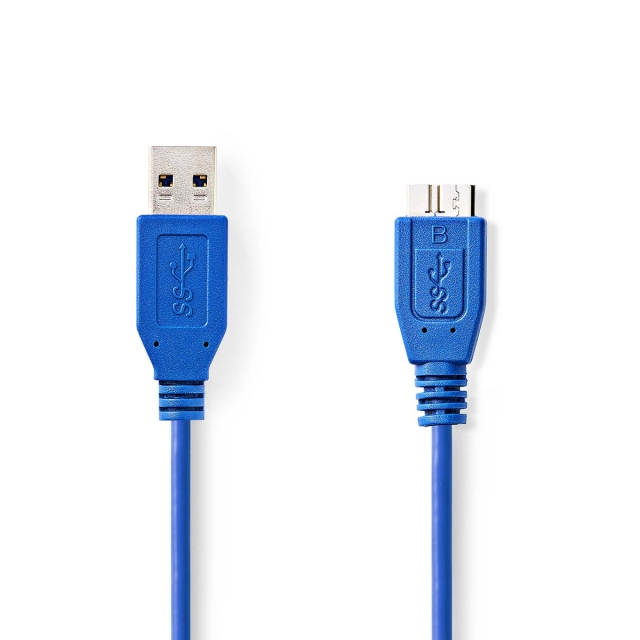 Nedis USB-kabel | USB 3.2 Gen 1 | USB-A Han | USB Micro-B Han | 5 Gbps | Nikkel belagt | 5.00 m | Rund | PVC | Blå | Konvolutt