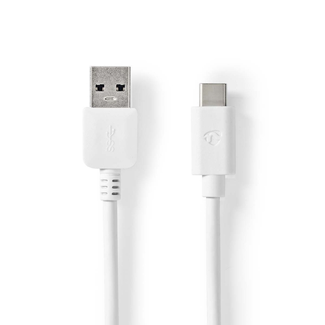 Nedis USB-kabel | USB 3.2 Gen 1 | USB-A Han | USB-C™ Hann | 60 W | 5 Gbps | Nikkel belagt | 1.00 m | Rund | PVC | Hvit | Boks