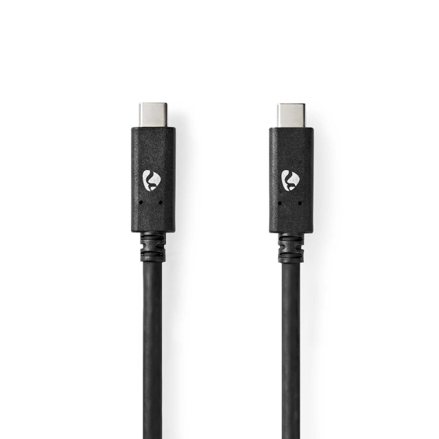 Nedis USB-kabel | USB 3.2 Gen 2 | USB-C™ Hann | USB-C™ Hann | 100 W | 4K@60Hz | 10 Gbps | Nikkel belagt | 1.00 m | Rund | PVC | Sort | Boks