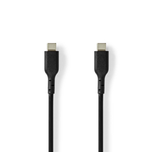 Nedis USB-kabel | USB 2.0 | USB-C™ Hann | USB-C™ Hann | 240 W | 480 Mbps | Nikkel belagt | 2.00 m | Rund | PVC | Sort | Label