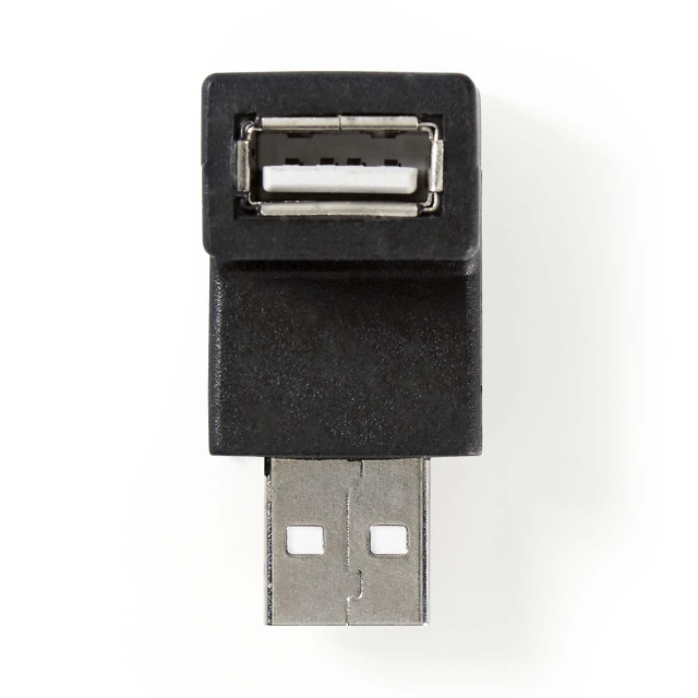 Nedis USB-A Adapter | USB 2.0 | USB-A Han | USB-A Hun | 480 Mbps | Rund | Nikkel belagt | PVC | Sort | Boks
