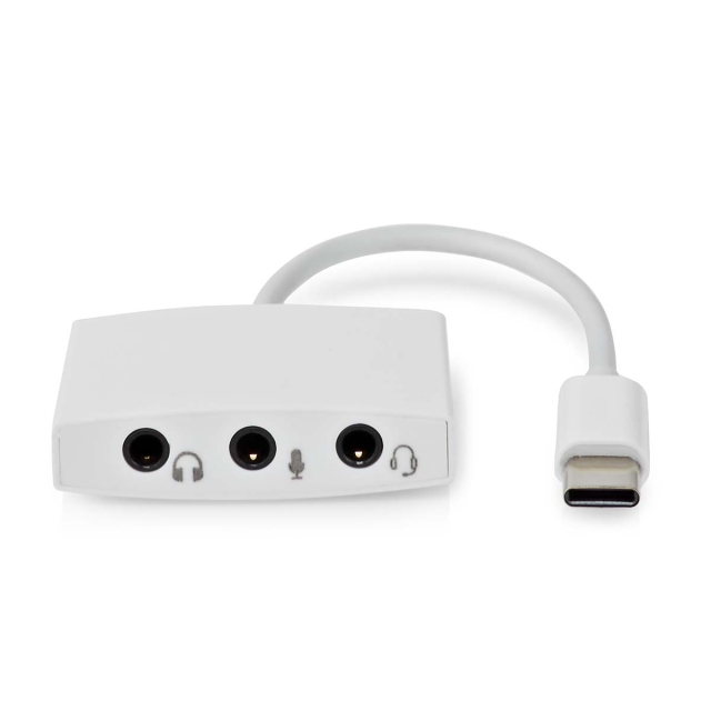 Nedis USB-C™ Adapter | USB 2.0 | USB-C™ Hann | 3.5 mm Hun | 0.10 m | Rund | Nikkel belagt | ABS/PVC | Hvit | Boks