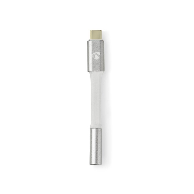 Nedis USB-C™ Adapter | USB 2.0 | USB-C™ Hann | 3.5 mm Hun | 0.08 m | Rund | Gull belagt | Flettet / Nylon | Hvit / Sølv | Deksel Vindusboks