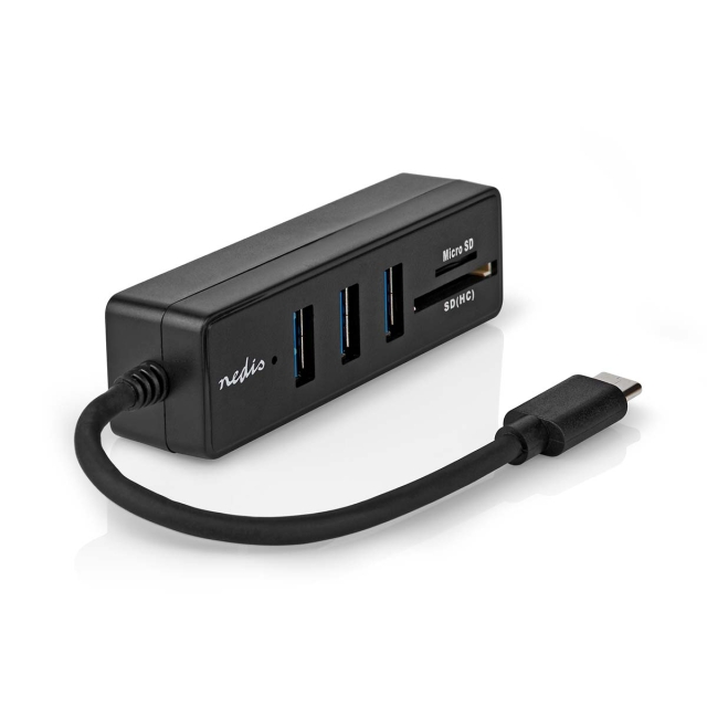 Nedis USB-hub | 1x USB-C™ | 3x USB A Female | 5-Port port(s) | USB 3.2 Gen 1 | USB-Strøm | 5 Gbps | SD & MicroSD