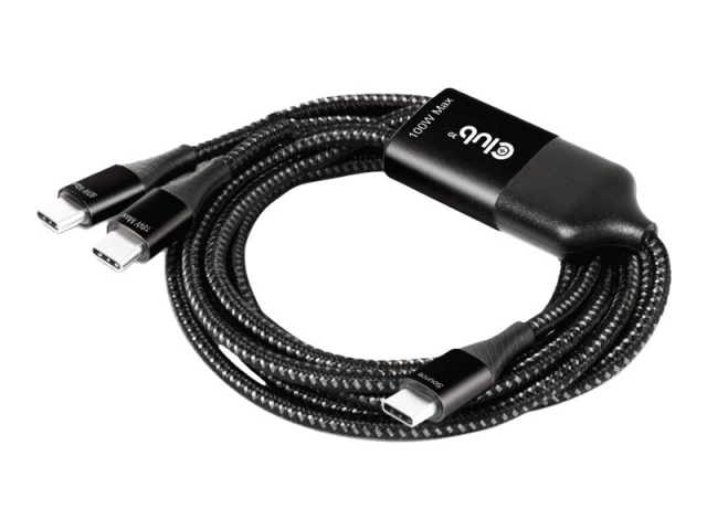 Club 3D USB type C-kabel 1,83 m svart hvit
