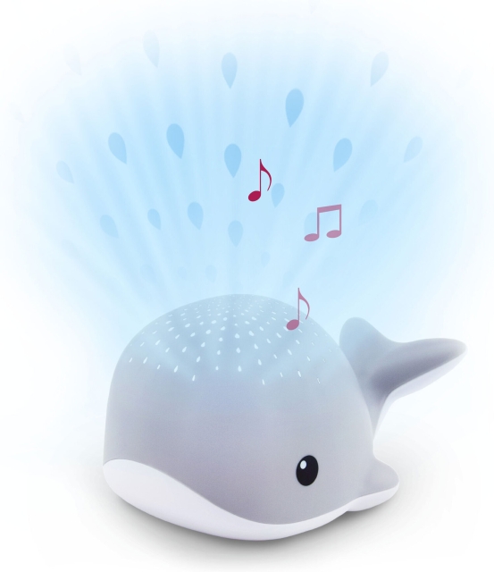 Zazu Wally the Whale projektor nattlys, grå