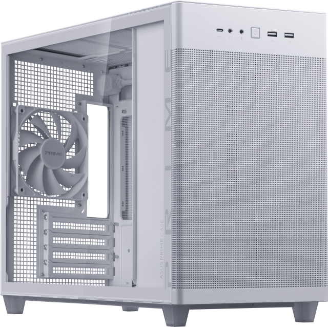ASUS Prime AP201 TG Micro-ATX-kabinett med vindu, hvit