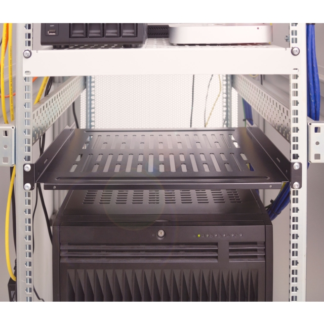 LogiLink 19" hylle 1U 440 x 350 mm maks. 10 kg Svart