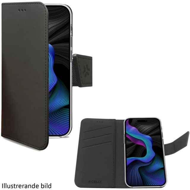 Celly Wally lommebokveske iPhone 16 Svart