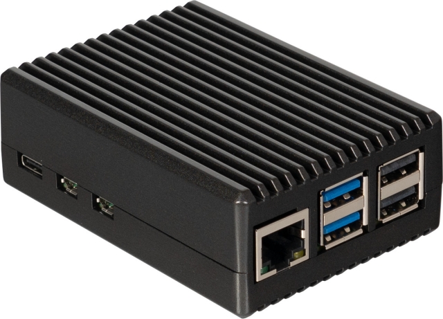 Raspberry Pi aluminiumsdeksel med kjøleribbe, Raspberry Pi 5 B, svart