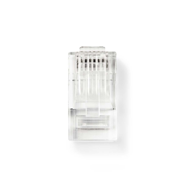 Nedis RJ45-kontakt | Hann | Strandet STP CAT5 | Rett | Gull belagt | 10 stk. | Polycarbonate | Gjennomsiktig | Boks