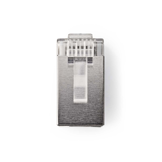 Nedis RJ45-kontakt | Hann | Strandet STP CAT6 | Rett | Gull belagt | 10 stk. | Polycarbonate | Gjennomsiktig | Boks