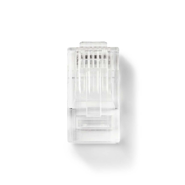 Nedis RJ45-kontakt | RJ45 Pass Through | Solid UTP CAT5e | Rett | Gull belagt | 10 stk. | Polycarbonate | Gjennomsiktig | Boks