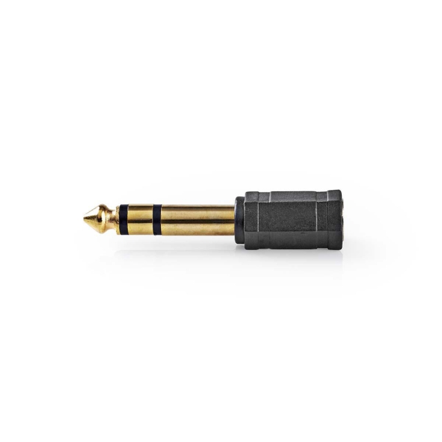 Nedis Stereo Audio Adapter | 6.35 mm Han | 3.5 mm Hun | Gull belagt | Rett | ABS | Sort | 10 stk. | Konvolutt