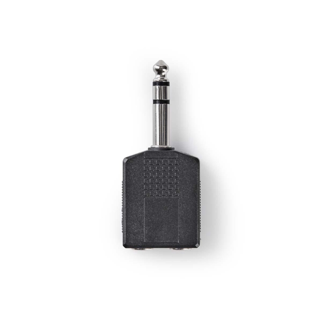 Nedis Stereo Audio Adapter | 6.35 mm Han | 2x 6.35 mm Hun | Nikkel belagt | Rett | ABS | Sort | 10 stk. | Konvolutt