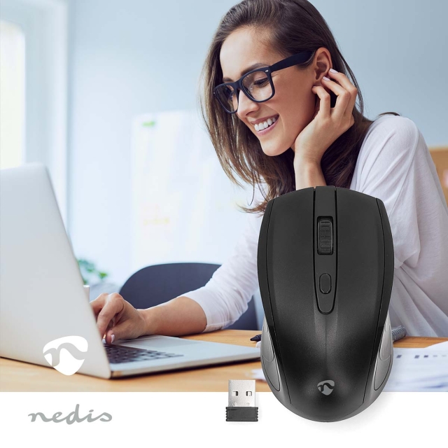 Nedis Mus | Wireless | 800 / 1200 / 1600 dpi | Justerbar DPI | Antall knapper: 4 | Both Handed