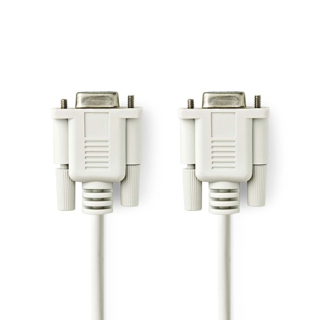 Nedis Null Modem kabel | D-SUB 9-Pin Hun | D-SUB 9-Pin Hun | Nikkel belagt | 2.00 m | Rund | PVC | Elfenben | Label