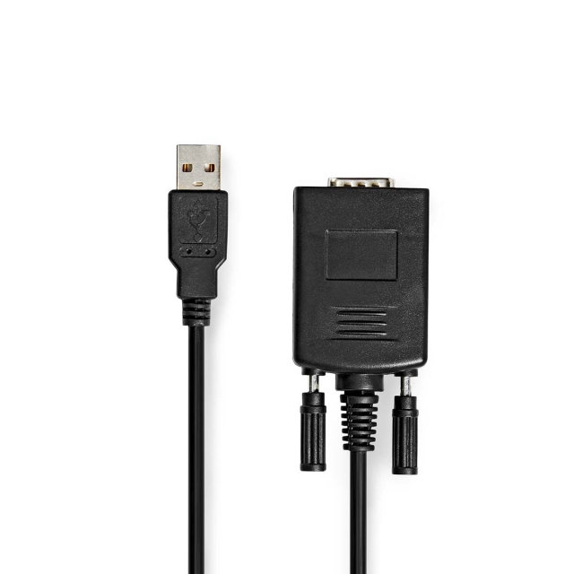 Nedis RS232 konverter | USB-A Han | RS232 | Nikkel belagt | 0.90 m | Rund | PVC | Sort | Boks