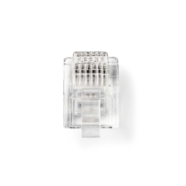 Nedis Telecom Connector | Kontakttype: RJ12 | Rett | Plettering: Gull belagt | PVC | Gjennomsiktig