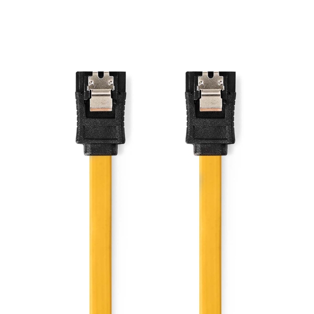 Nedis SATA kabel | 6 Gbps | SATA 7-Pin Hun | SATA 7-Pin Hun | Nikkel belagt | 1.00 m | Flatt | PVC | Gul | Boks