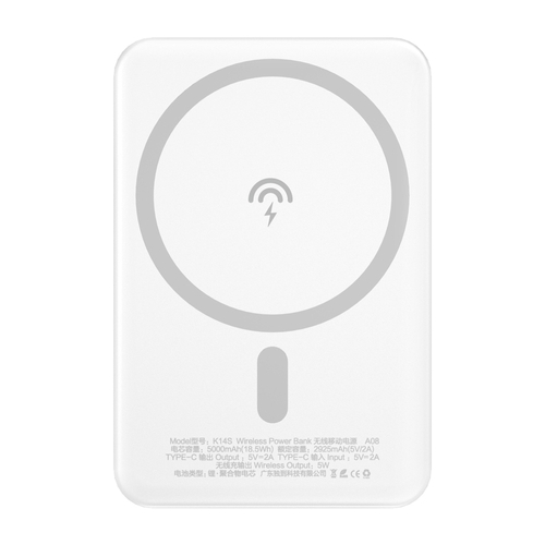 Dudao K14S trådløs powerbank 5000mAh 10Watt Hvit