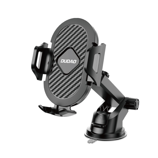 Dudao F2S Upgrade sammenleggbar sugekopptelefonholder Svart
