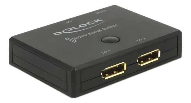 DeLOCK DisplayPort 2 - 1 bryter toveis 4K 60 Hz