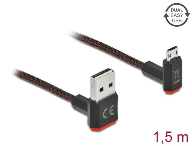 DeLOCK EASY-USB 2.0-kabel Type-A hann til EASY-USB Type Micro-B hann
