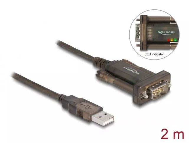 DeLOCK Adapter USB 2.0 Type-A > 1 x seriell DB9 RS-232