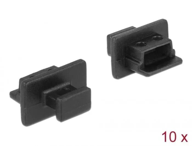 DeLOCK Støvdeksel for USB 2.0 Type Mini-B hunn 10 stk. svart