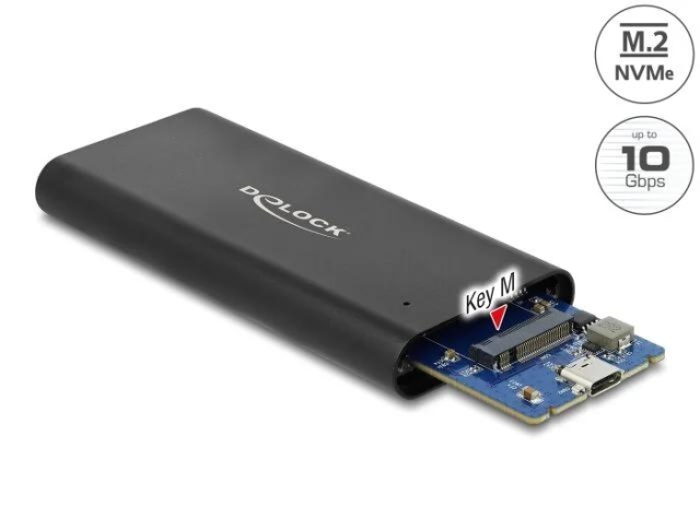 DeLOCK Eksternt kabinett for M.2 NVMe PCIe SSD med SuperSpeed USB