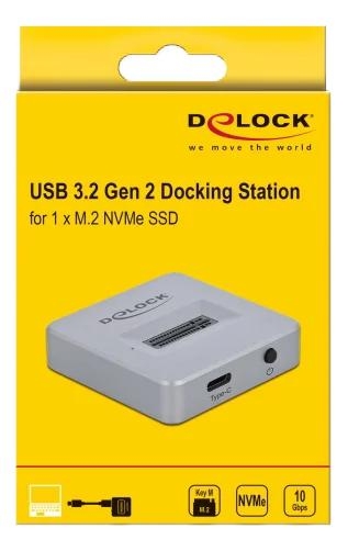DeLOCK M.2-dokkingsstasjon M.2 NVMe PCIe SSD med USB TypeC™-hunn