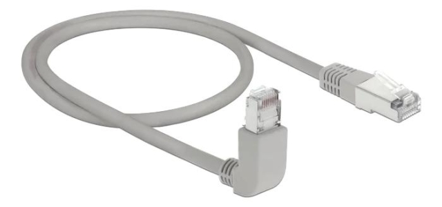 DeLOCK Nettverkskabel RJ45 Cat.6A S/FTP oppover vinklet/rett 0,5m