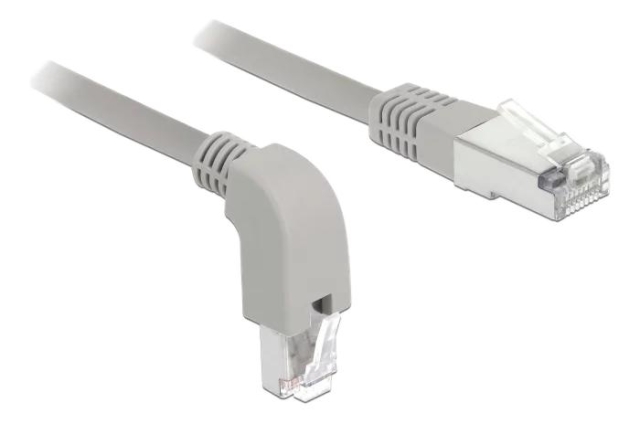 DeLOCK Nettverkskabel RJ45 Cat.6A S/FTP nedovervinklet 0,5m