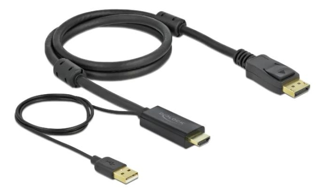 DeLOCK HDMI til DisplayPort-kabel 4K 30 Hz 1 m