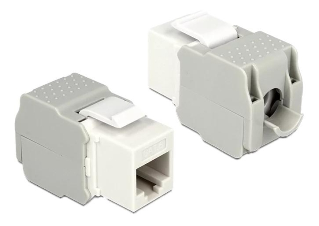 DeLOCK Keystone-modul RJ45-kontakt > LSA Cat.6 UTP hvit
