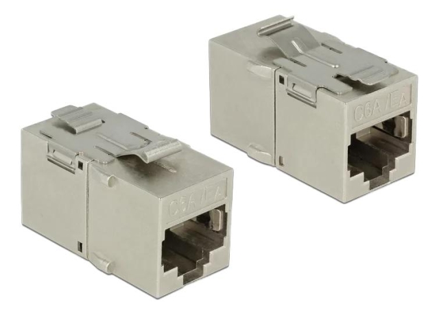 DeLOCK Keystone-modul RJ45-kontakt > RJ45-kontakt Cat.6A metall