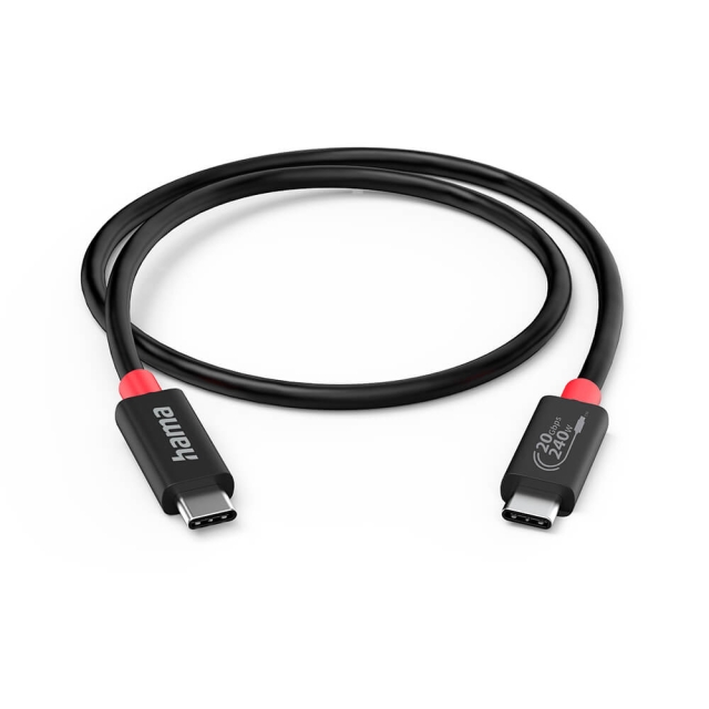 Hama Kabel USB-C USB 4.0 Gen2 20 Gbit/s 240W 2.0m Svart
