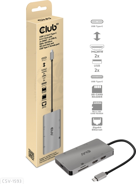Club 3D Type-C 8-i-1-hub